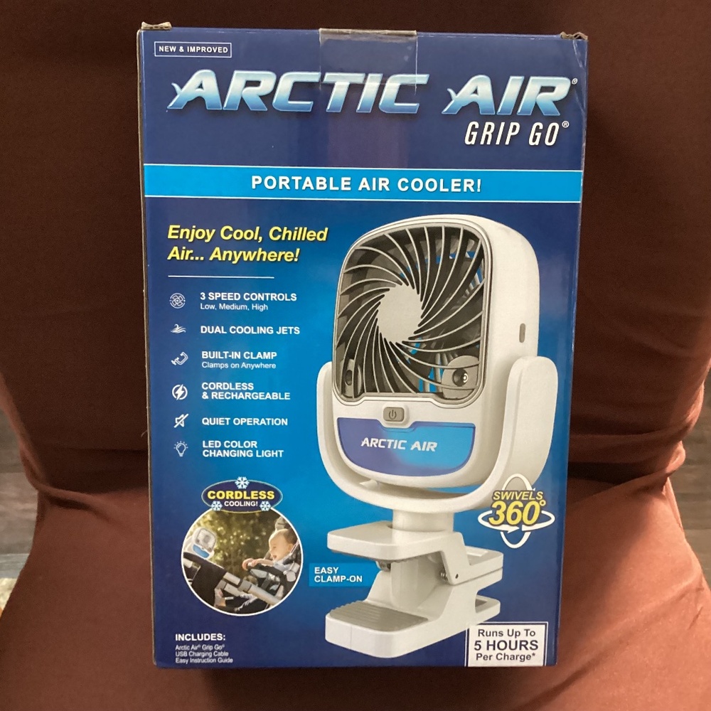 Arctic Air Grip Go Portable Air Cooler New/Unopened Box